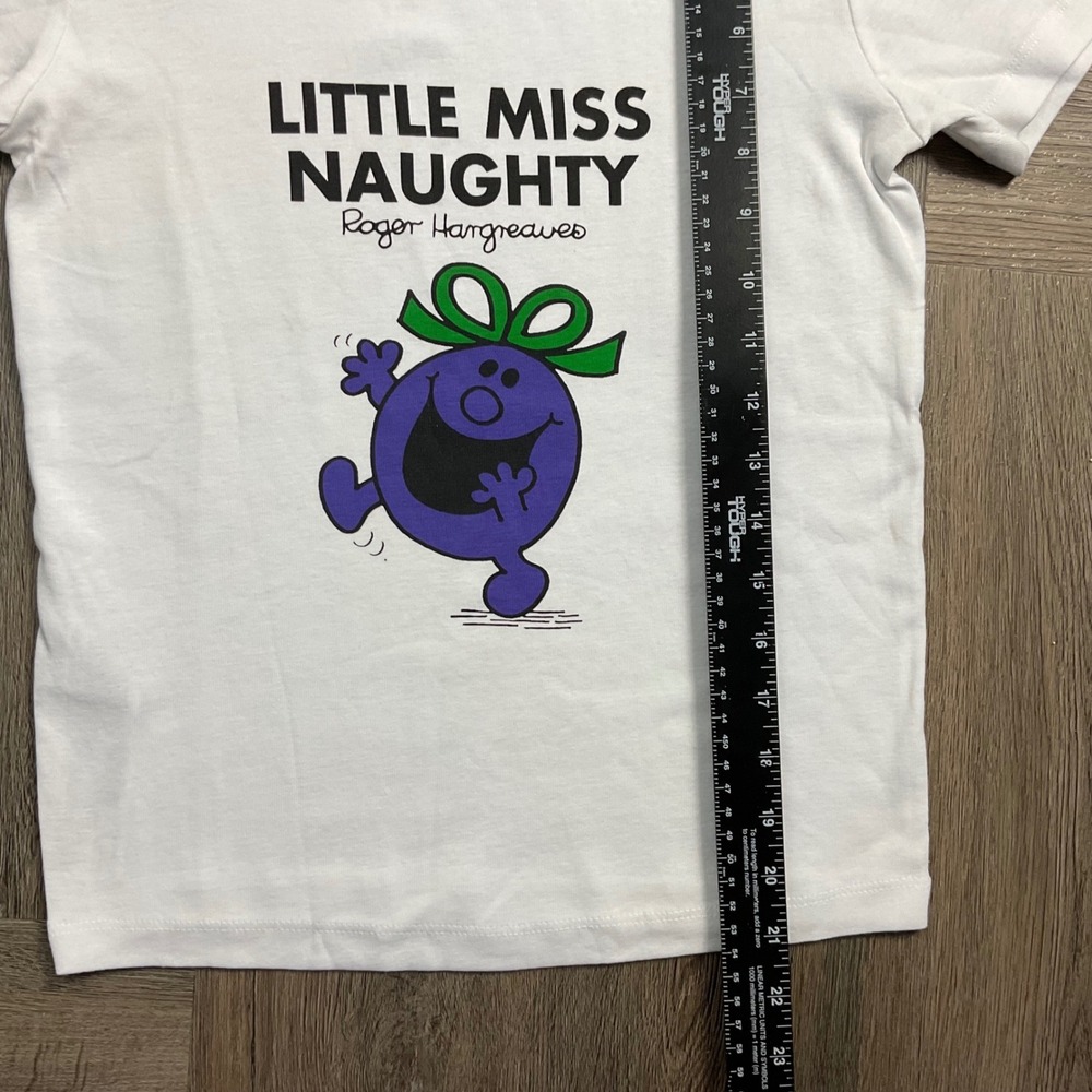 Mango MNG Little Miss Naughty Graphic Baby Tee Shirt Womens Small White Purple - Picture 7 of 7